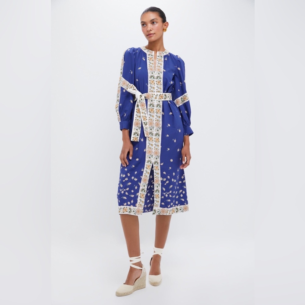 NWT Sea Elizabeth Embroidery Print Longsleeve Caftan Dress